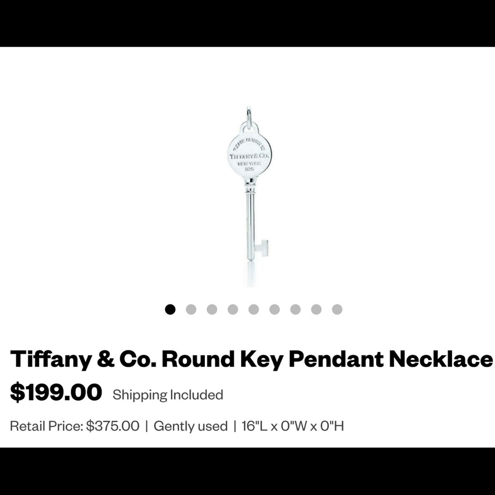 Tiffany & Co round key pendant